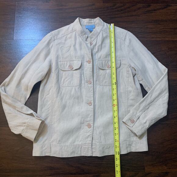 Sigrid Olsen SOBlue beige linen jacket size S - Picture 9 of 11